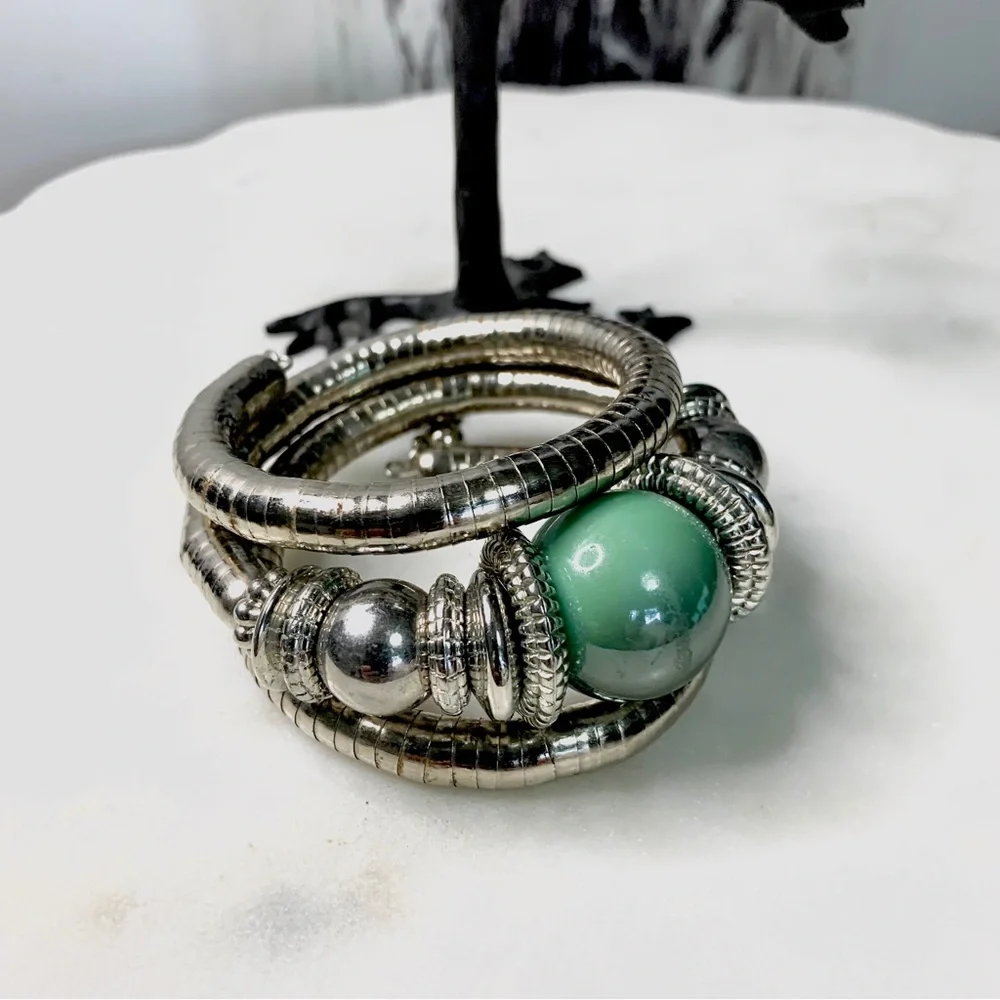 PEARL ALLOY BANGLE BRACELET